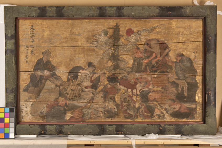 杉並区「板絵着色老翁奇端の図」：１　計測